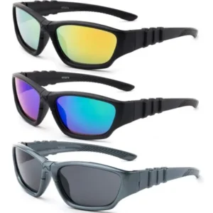 "3 Pairs Newbee Fashion - ""Sporty"" Kyra Kids Sport Design Wrap Around Flash/Revo Sunglasses (1 - 5 Years)"