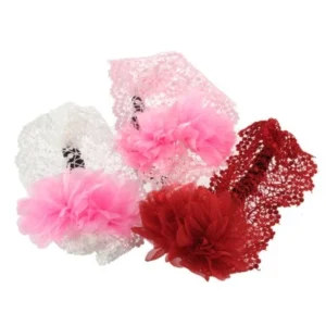 Pink New Baby Girl Toddler Lace Headband Hair Bow Accessories 3 Colors Headwear