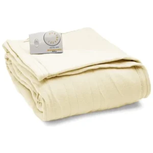 Biddeford Comfort Knit Fleece Heated Blanket with Analog Control - King - Natural