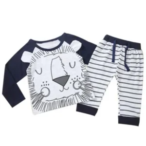 1Set Newborn Kids Baby Boy Tiger Print T-shirt Tops+Pants Clothes Outfits