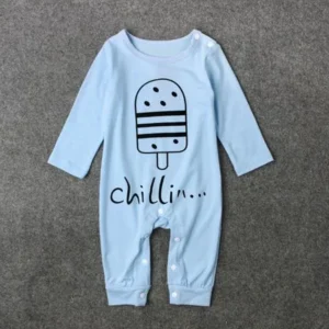 Fashion Kids Infant Baby Boys Girls Long Sleeve Letter Print Romper Clothes 80