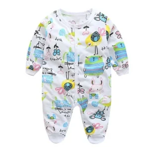 Newborn Infant Baby Boy Girl Cartoon Long Sleeve Romper Jumpsuit Outfits Clothes