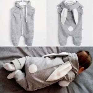 Newborn Infant Kids Baby Boy Girl Romper Rabbit Hooded Jumpsuit Outfit Clothes