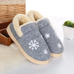 Hot Sale NEW Autumn And Winter Keep Warm Soft Cotton Couple Slippers Comfortable Anti-Slip Men Women Lovers Indoor Home Room Slippers Shoes(Navy blue)