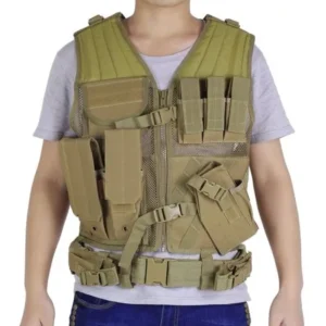 Hot Sale Outdoor Army Men Military Gun Tactical Combat Vest Assault Battle Clothes(Tan)