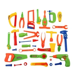 NEW Popular 32 pcs Repair Tools Set Power Tools Children Toys Craftsman Role-play Simulation Fixing Toys PVC Boy Toy Portable Kit