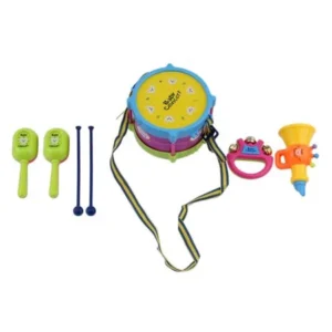 NEW Popular 5 PCS Unisex Boy Girl Drum Musical Instruments Band Kit Kids Toy Gift Set Can Improve Your Baby' Interest in Music