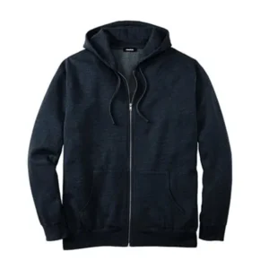 KINGSIZE Mens Fleece Lined Zip Front Hoodie Big & Tall 270499RM