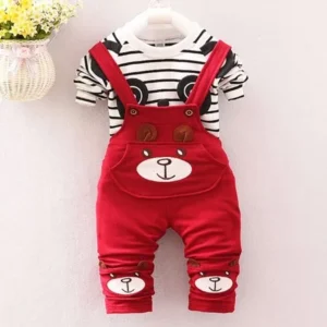 Toddler Kids Baby Boys Girls Panda Print Tops+Pants Overalls Outfit Clothes Set