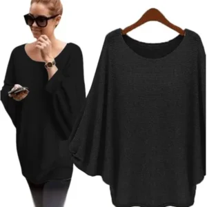 Hot Sale Women Girls Oversized Batwing Knitted Pullover Loose Sweater Blouse