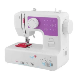 Sewing Machines on Sale 12-Stitch 2-Speed Portable Sewing and Embroidery Machine W/ Foot Presser Automatic Desktop Sewing Machine, White and Pink