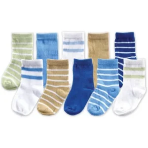 Newborn Baby Boys' Socks 10-Piece Set in a Giftbox, Choose Your Color