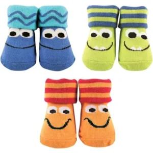 Luvable Friends Decorated Socks in a Giftbox, 3-Pack (Baby Boys)