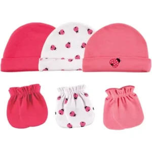 Newborn Baby Boys' and Girls' Cap 3-Pack & Mitten 3-Pack, 0-6 months, Choose Your Color