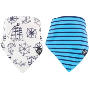 Hudson Baby Boy and Girl Bandana Bib, 2-Pack - Nautical