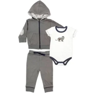 Yoga Sprout Hoodie, Short Sleeve Bodysuit & Pants, 3pc Outfit Set (Baby Boys)