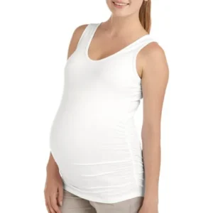 Oh! Mamma Maternity Basic Tank with Side Ruching-- Available in Plus Size