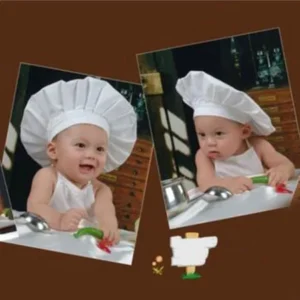 Cute Baby White Cook Costume Photo Photography Prop Outfit Newborn Hat Apron Chef Clothes DIY Funning Props For Kids