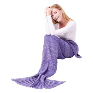 JAYELL Fashion Knitted Mermaid Tail Blanket for Adults Kids Toddler