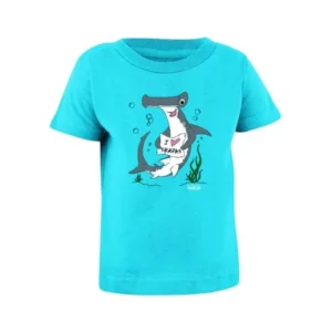 Riptide - Hammerhead Shark: I Love Sharks Kids Shirt: Born of Water Apparel - Turquoise