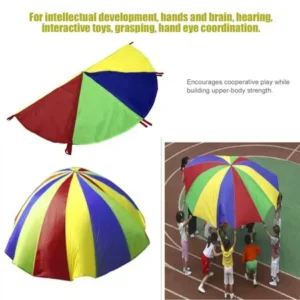 Children Play Rainbow Outdoor Game Exercise Sport 8 Handles Parachute Toy