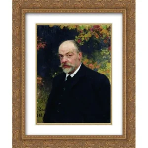 Ilya Repin 2x Matted 20x24 Gold Ornate Framed Art Print 'Portrait of Kryuchkov'