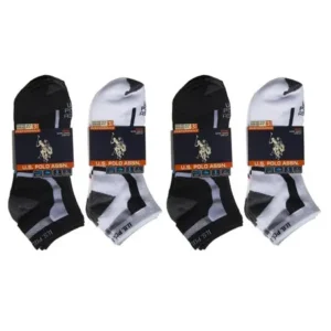 12 Pairs US Polo Assn Low Cut No Show Ankle Socks For Men Women Ladies Boy Girl Black White Athletic