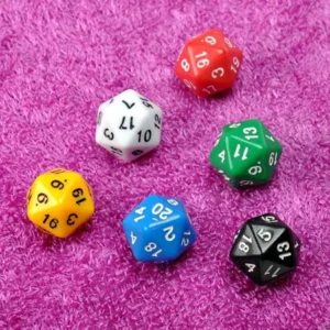 6pcs/set D20 Dice Opaque Twenty Sided Dice Multi Color Gaming Resin Polyhedral Magic Toys