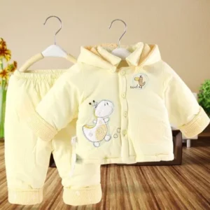 Autumn And Winter Comfortable Warm Thickening Cotton Padded Baby Clothes And Pants Suit For Newborn Baby Infant Girls Boys
