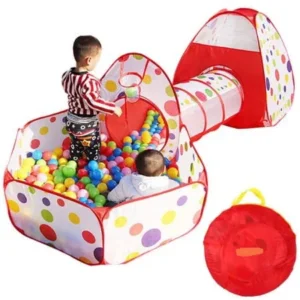 Portable Kids Indoor Outdoor Play Tent Crawl Tunnel Set 3 in 1 Ball Pit Tent