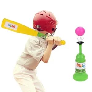 Semi-Automatic Launcher Kids Baseball Toy Set, Indoor Outdoor Sports Baseball Training Games T-Ball Set for Children, with 3 Training Balls