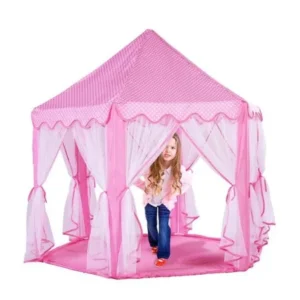 Pink Princess Castle Kids Play Tent for Girls Princess Castle Play Tent Playhouse Toy Game House for Children Indoor and Outdoor