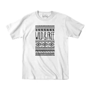Wild & Free Cool Aztec Tribal Native Print Fashion Design Kids -Youth T-Shirt