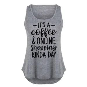 Coffee Online Shopping Kinda Day - Ladies Plus Size Tank