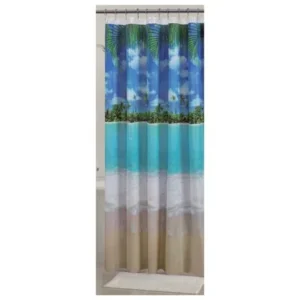 Mainstays Photoreal Beach PEVA Shower Curtain, 1 Each, 70" x 71"