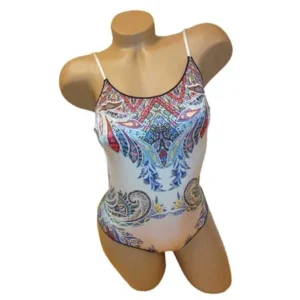 Victoria's Secret One-Piece Open Back Swimsuit Paisley Pink Ivory Swimwear Small