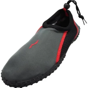 Norty Mens Water Shoes Aqua Socks Surf Yoga Exercise Pool Beach Swim Slip On NEW, 40157 Charcoal/Red / 12D(M)US