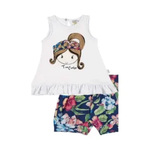 Baby Girl Set Infant Tank Top and Floral Shorts Outfit Pulla Bulla 3-12 Months