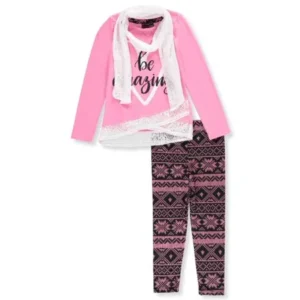 Big Girls' 2-Piece Outfit with Scarf (Sizes 7 - 16)