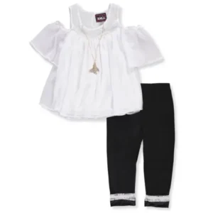 Big Girls' 2-Piece Outfit with Necklace (Sizes 7 - 16)