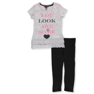 Dream Star Big Girls' 2-Piece Outfit with Necklace (Sizes 7 - 16)