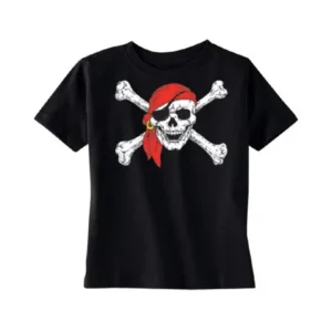 Jolly Roger Pirate Flag TODDLER T-shirt Kids Black 4T