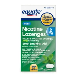 Equate Nicotine Polacrilex Mini Lozenge 2 mg, Mint Flavor, 27 Count