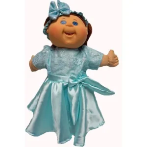 Doll Clothes Superstore Blue Satin Party Dress With Headband Fits Cabbage Patch Kid And Baby Dolls