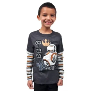 BB-8 Boys Gray Long Sleeve Graphic Shirt Size XS (4/5)