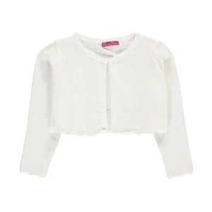 Little Girls' "Zigzag Perforations" Shrug Cardigan (Sizes 4 - 6X)