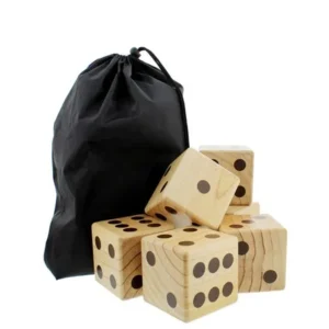 Get Out!â„¢ Giant Yard Dice 6-Pack Set â€“ Jumbo Outdoor Lawn Game Wooden Big Dice