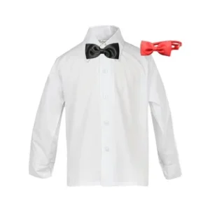 Baby Boy Formal Tuxedo Suit White Button Down Dress Shirt Red Black Bow tie SM-4