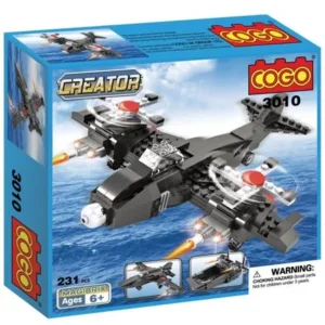COGO Creator Jet Fighter Building Bricks Blocks Toy for Kids 231 Pieces (3 IN 1), Military Navy Plane Airplane Engineering Bricks Construction Set Birthday Gift Party favor for Boy 6 Years Old Up
