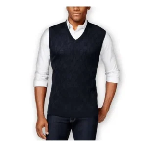 Club Room Mens Merino Textured Argyle Sweater Vest